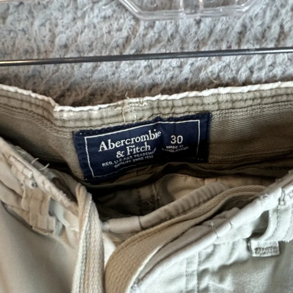 Abercrombie & Fitch Cargo Shorts Men's 30 Khaki Y2K Vintage Preppy Summer Wear